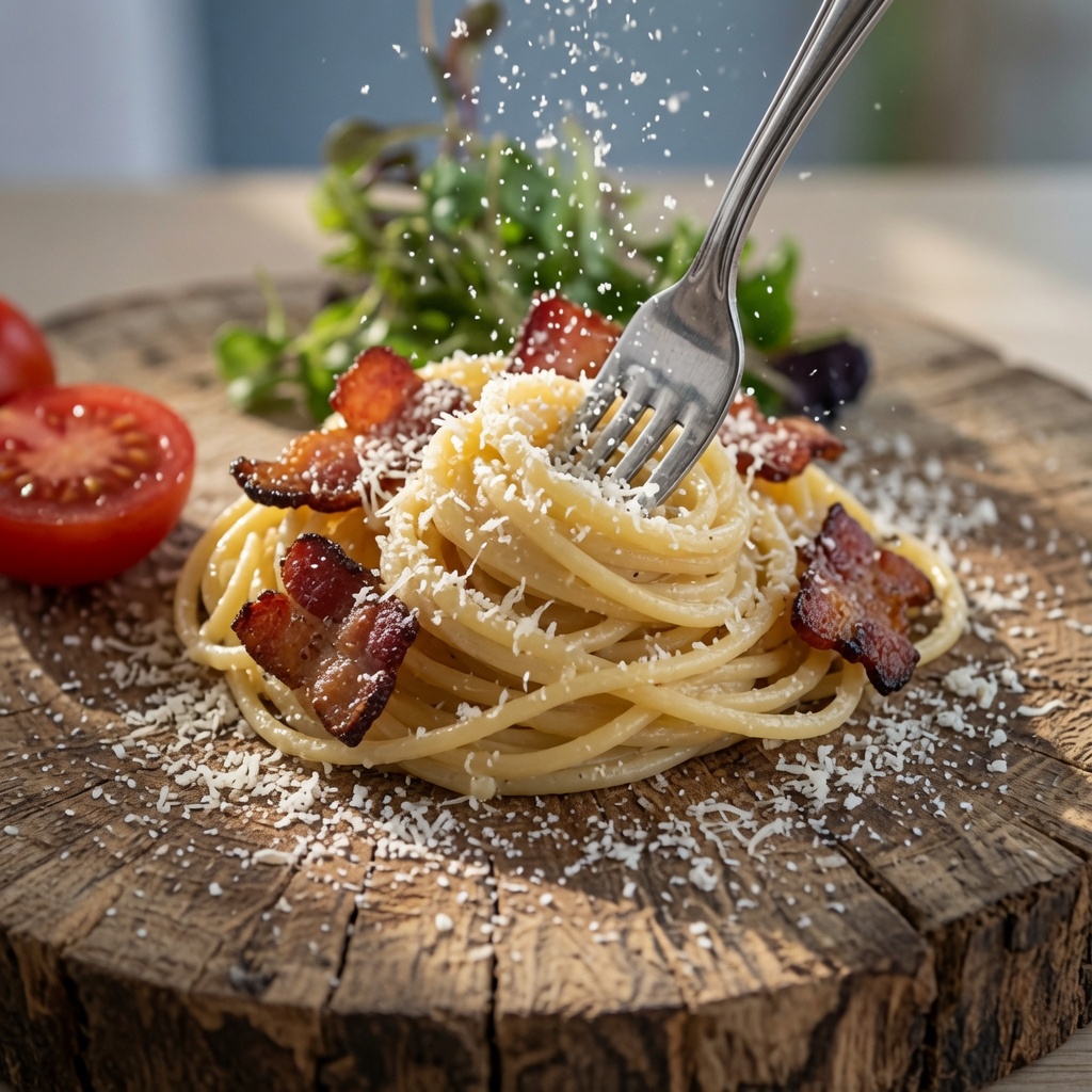 Pasta con Tocineta y Parmesano: La Receta de 15 Minutos que Salva Vidas (y Cenas)